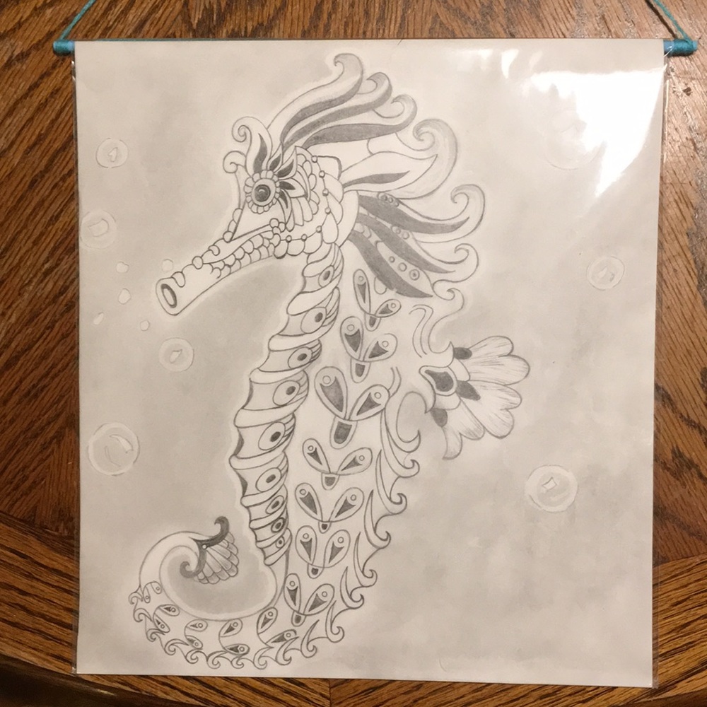 Shaded sea horse